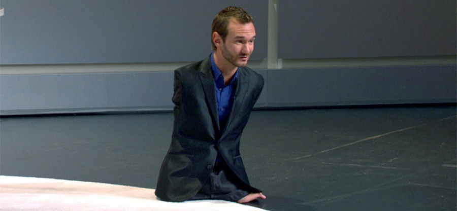 Pictured above; Nick Vuijicic. Image credit: Huffington Post